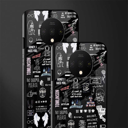 all is better in black glass case for oneplus 7t image-2