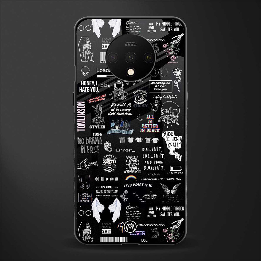 all is better in black glass case for oneplus 7t image