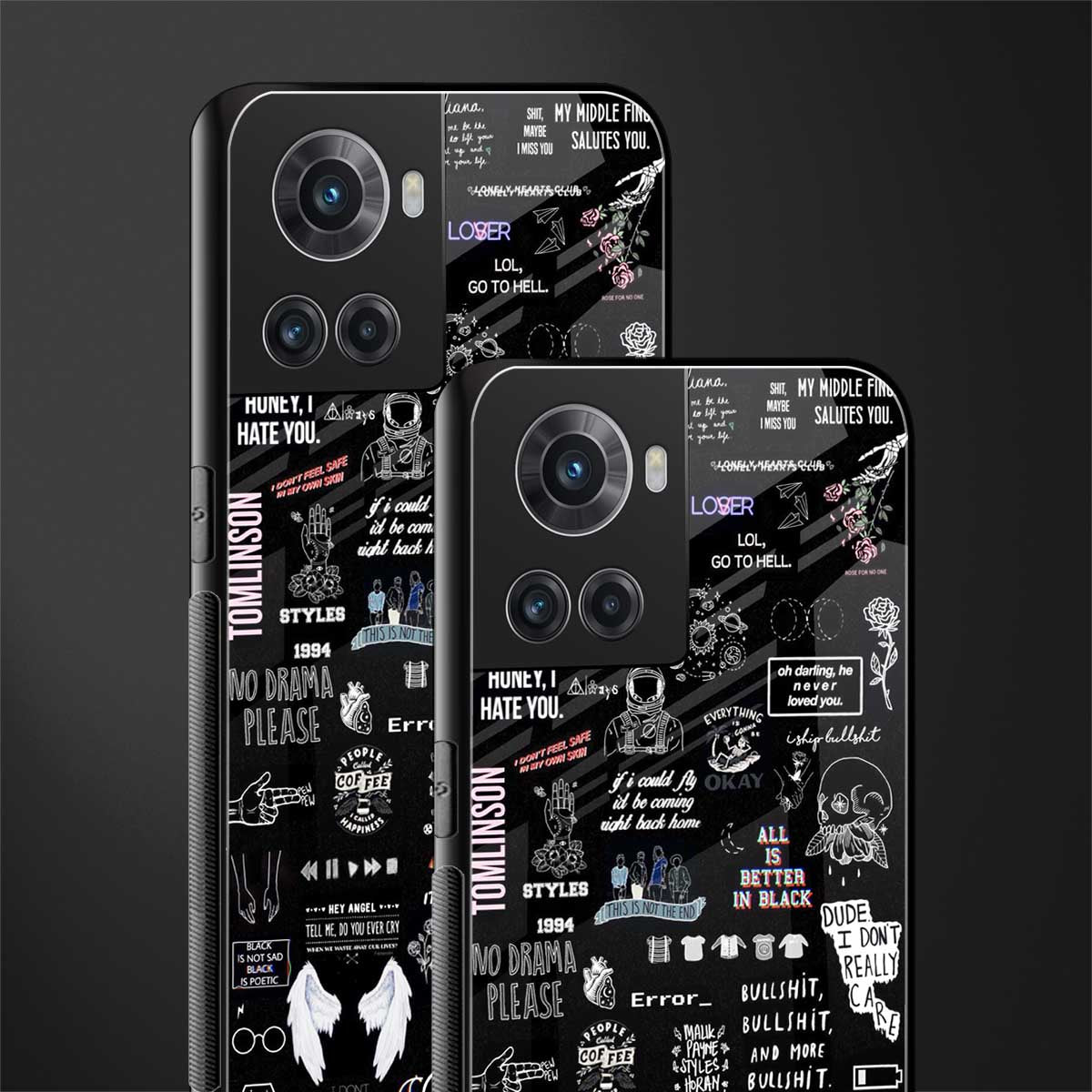 all is better in black back phone cover | glass case for oneplus 10r 5g