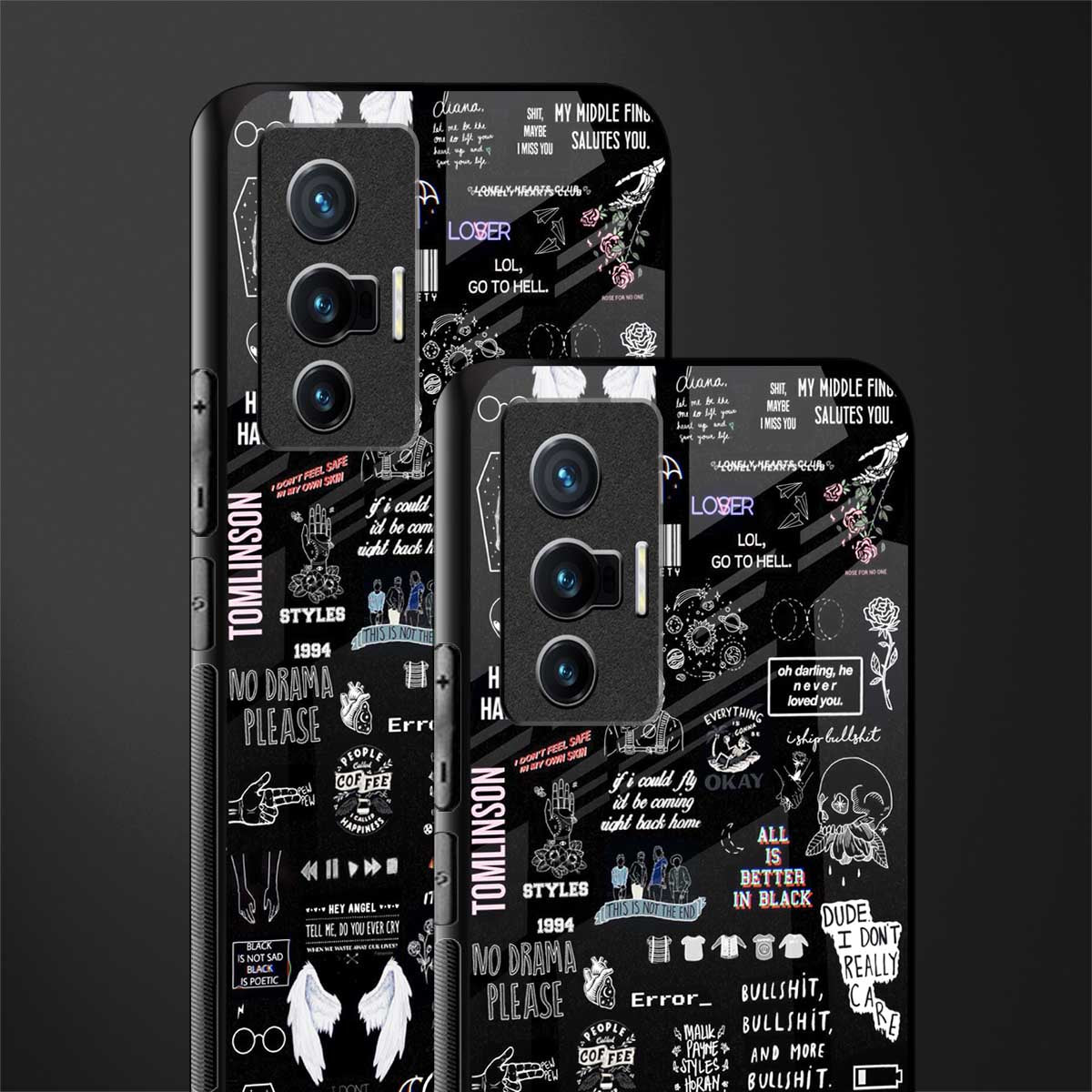 all is better in black glass case for vivo x70 image-2