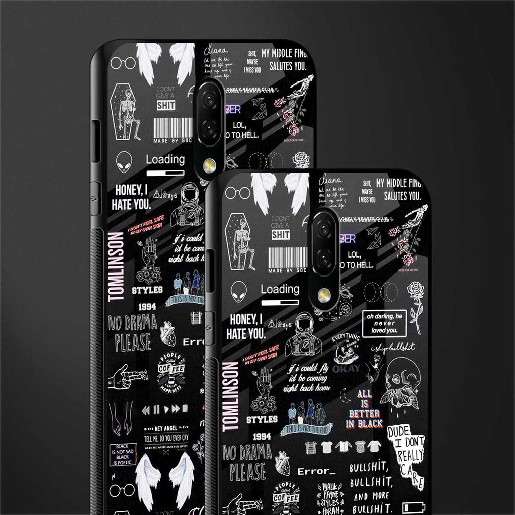 all is better in black glass case for oneplus 7 image-2