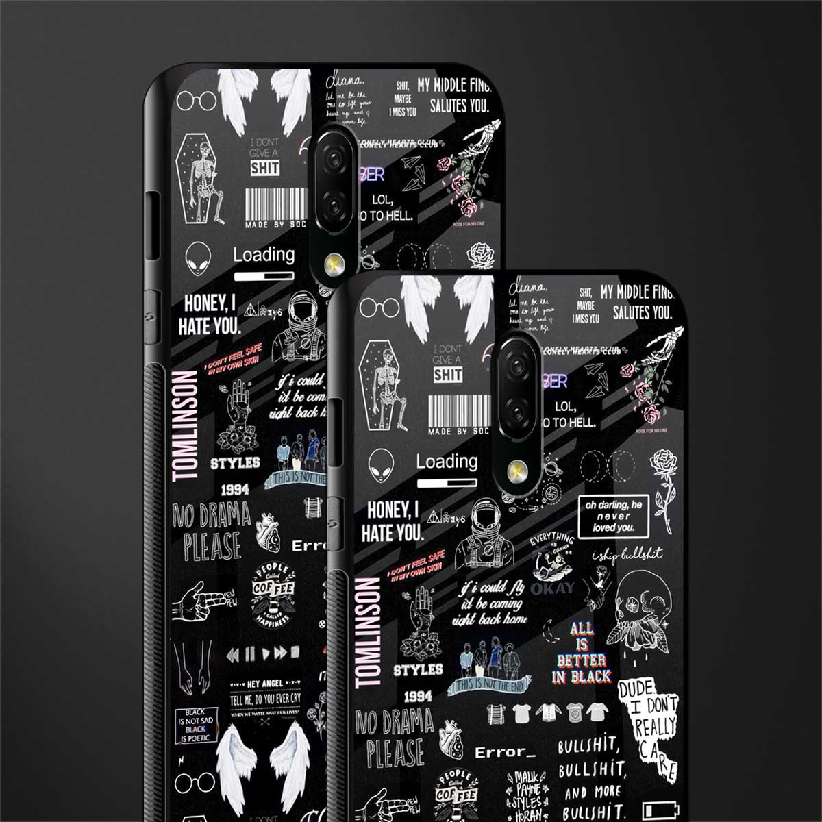 all is better in black glass case for oneplus 7 image-2