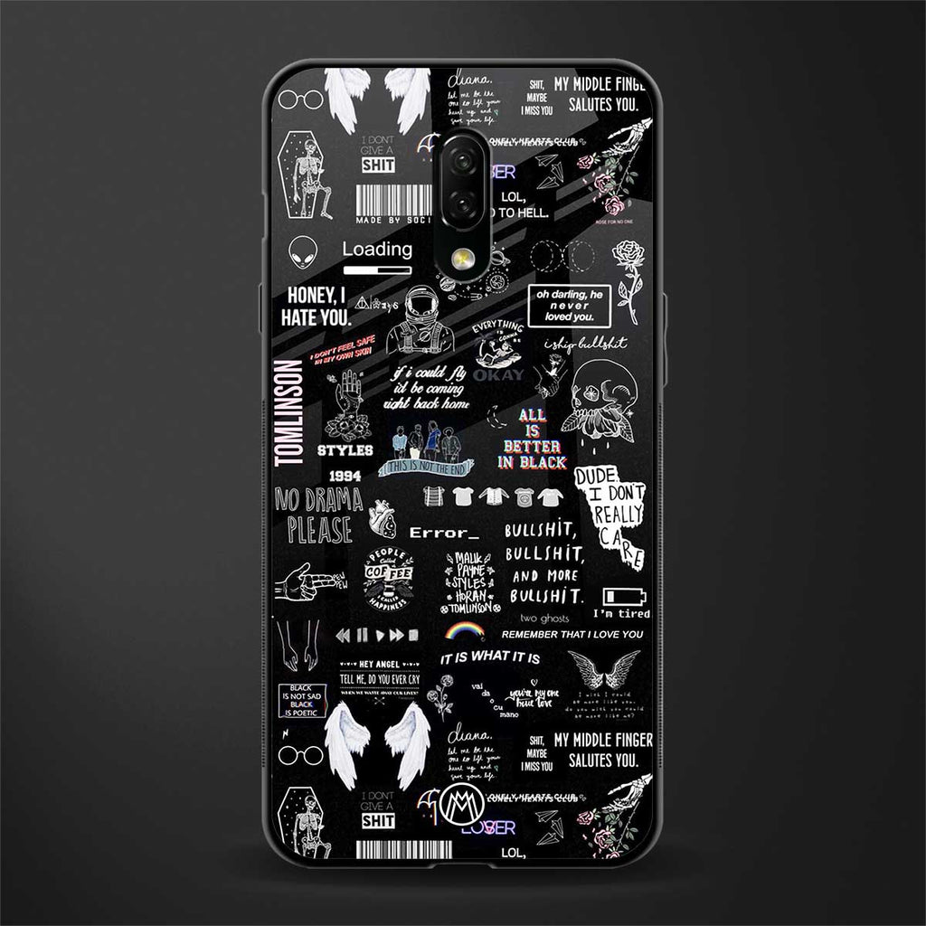all is better in black glass case for oneplus 7 image
