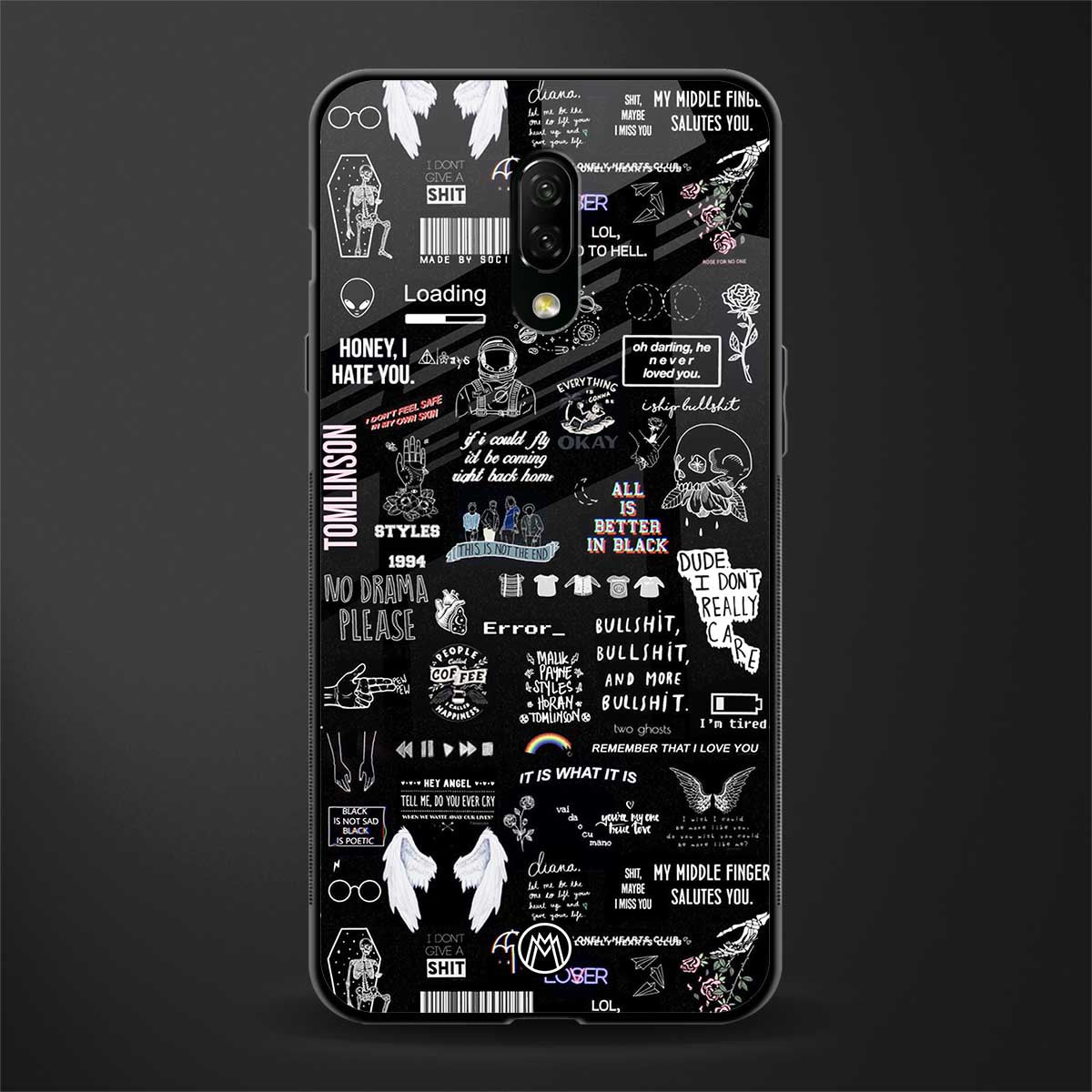 all is better in black glass case for oneplus 7 image