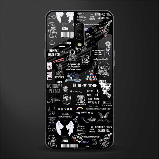 all is better in black glass case for oneplus 7 image