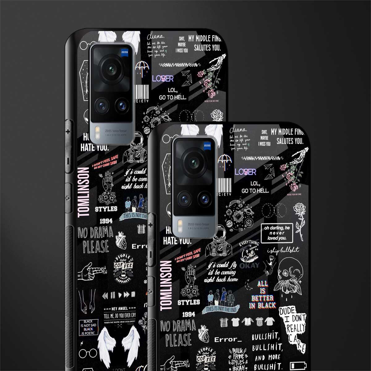 all is better in black glass case for vivo x60 image-2