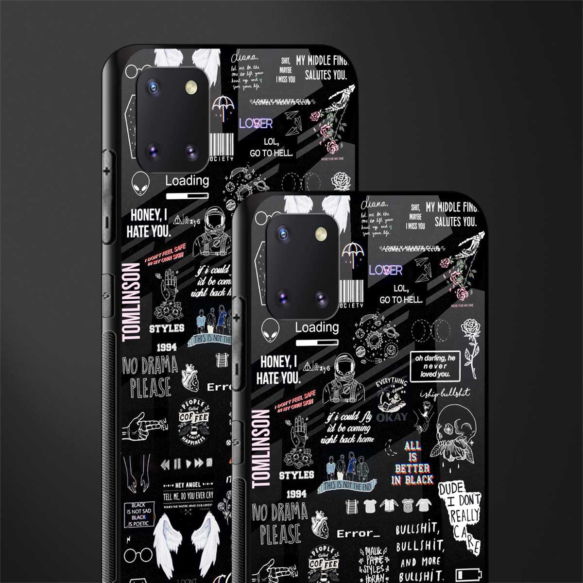 all is better in black glass case for samsung a81 image-2