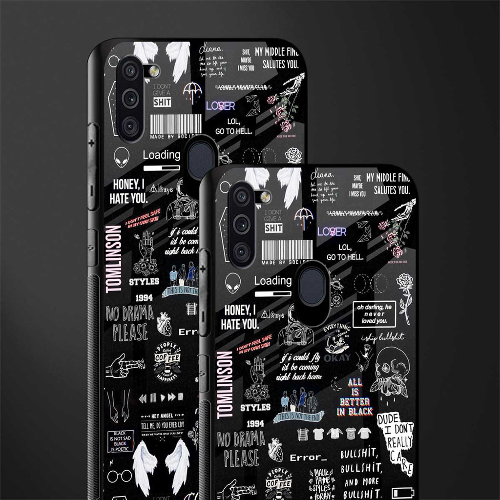 all is better in black glass case for samsung galaxy m11 image-2
