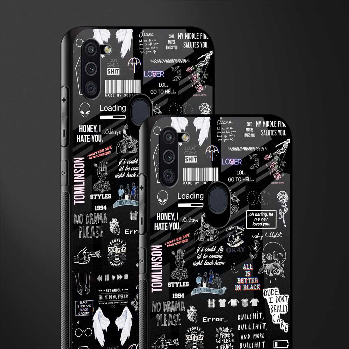 all is better in black glass case for samsung galaxy m11 image-2