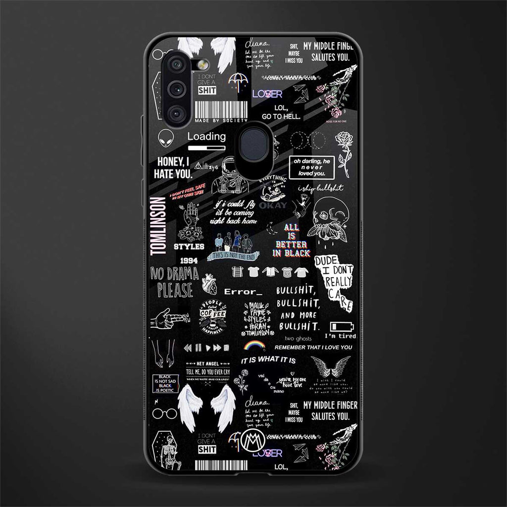 all is better in black glass case for samsung galaxy m11 image