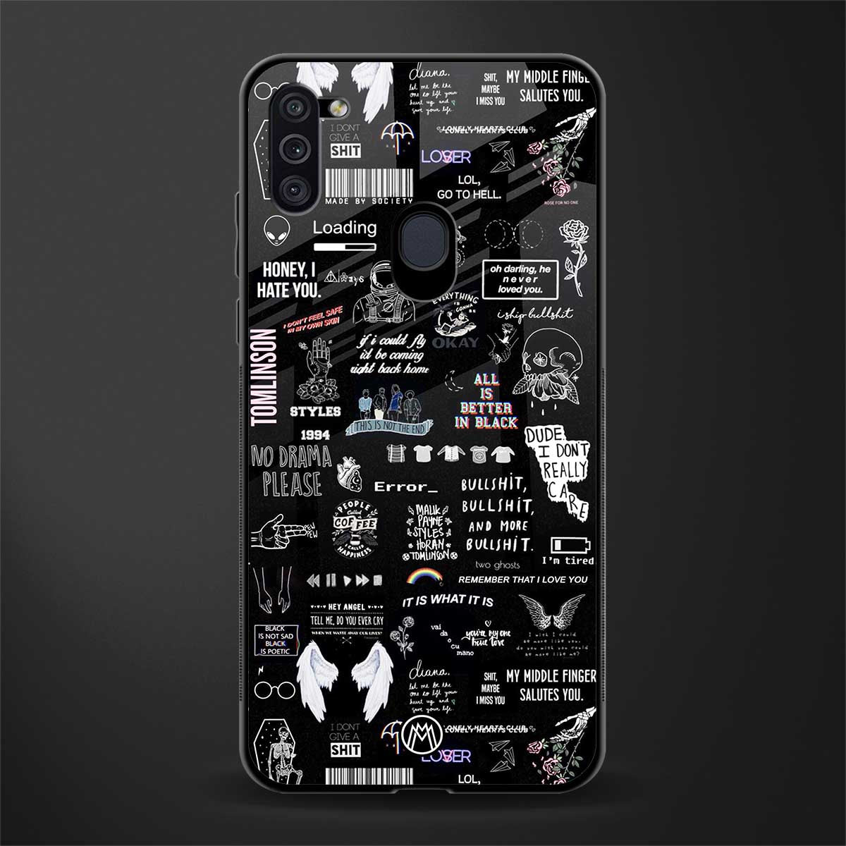 all is better in black glass case for samsung galaxy m11 image