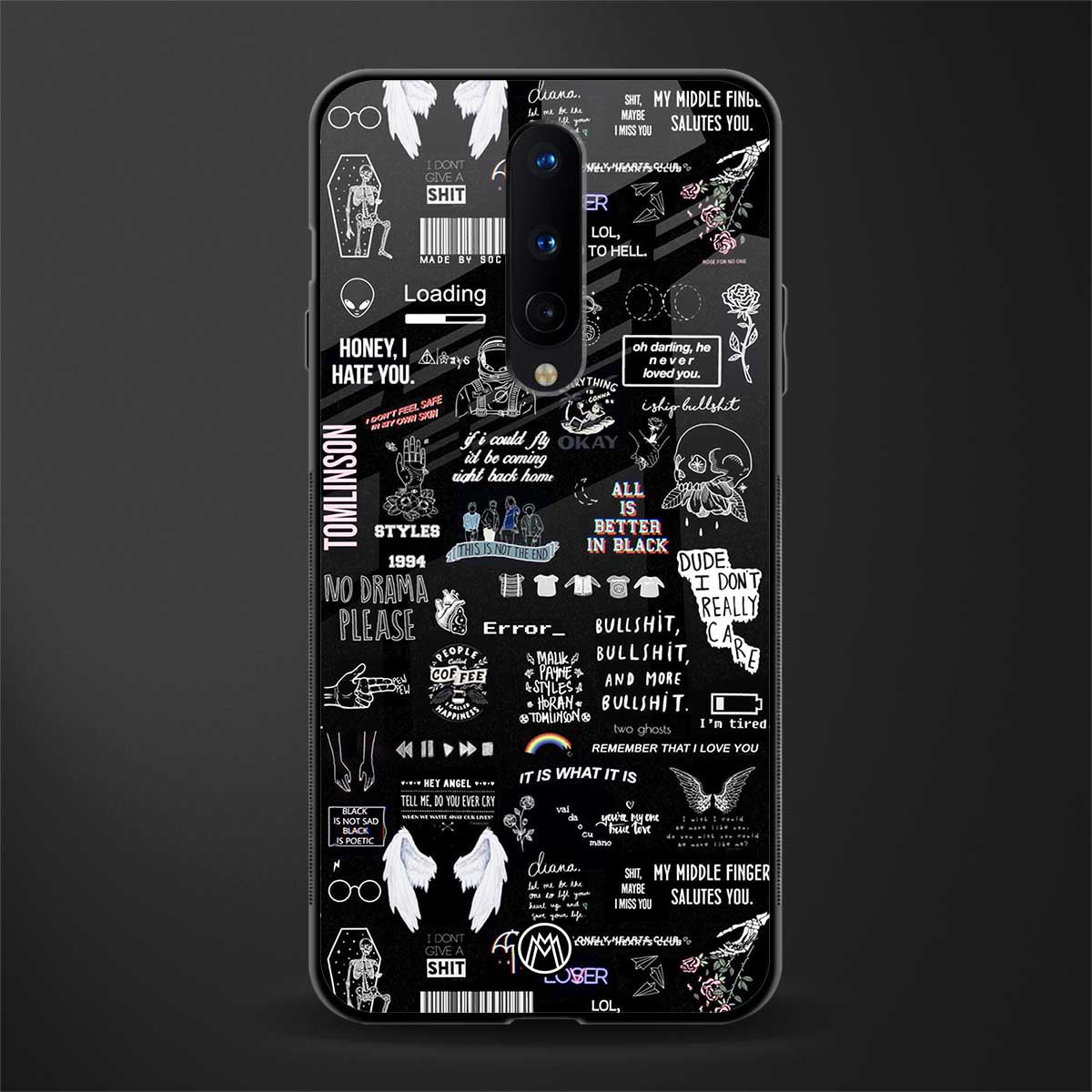 all is better in black glass case for oneplus 8 image