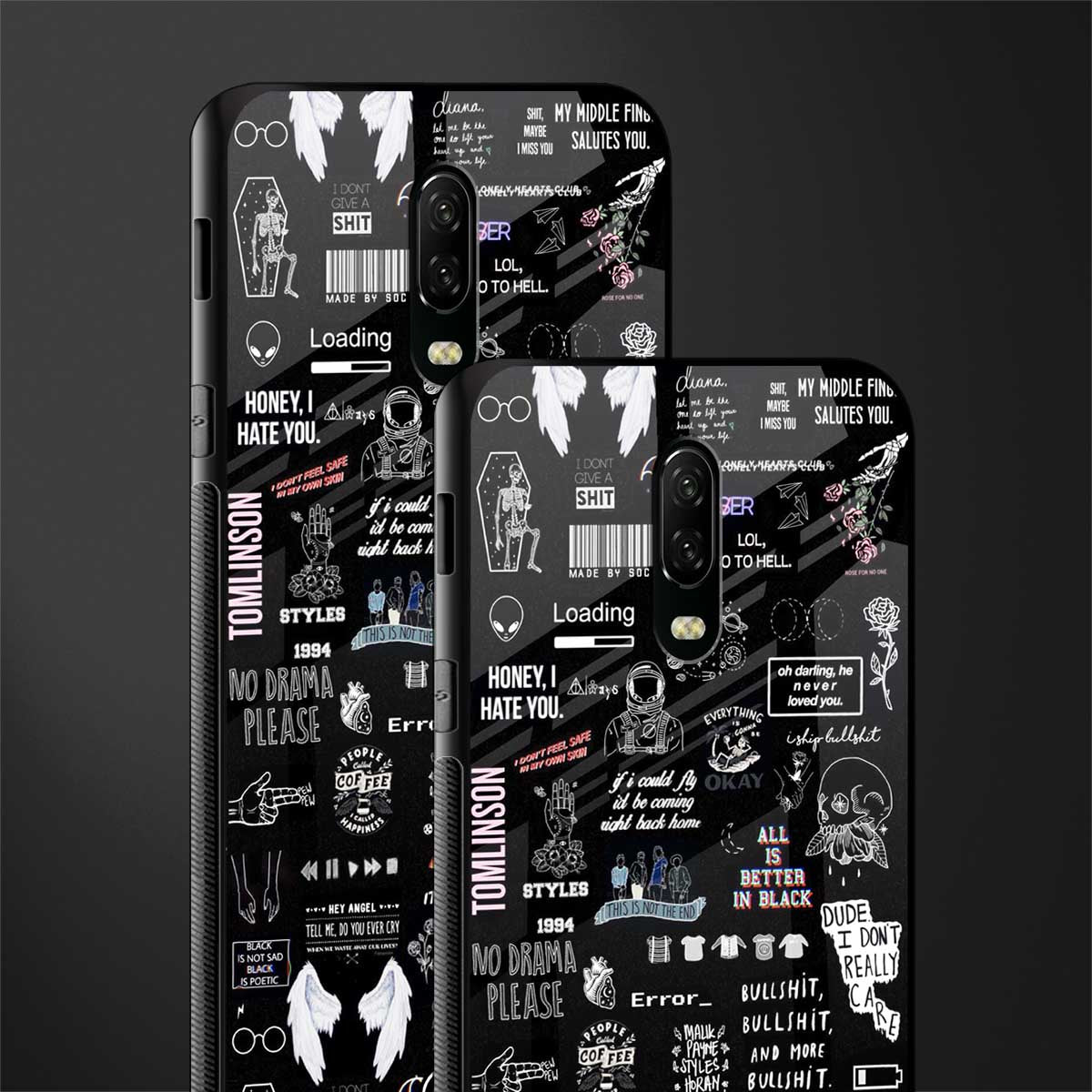 all is better in black glass case for oneplus 6t image-2