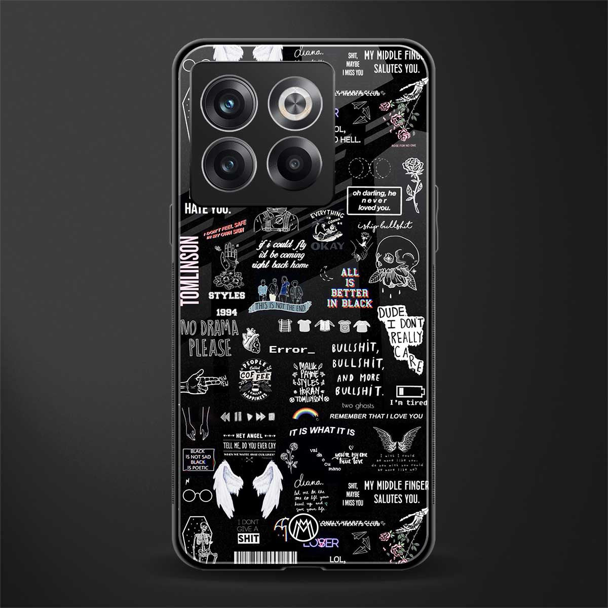 all is better in black back phone cover | glass case for oneplus 10t