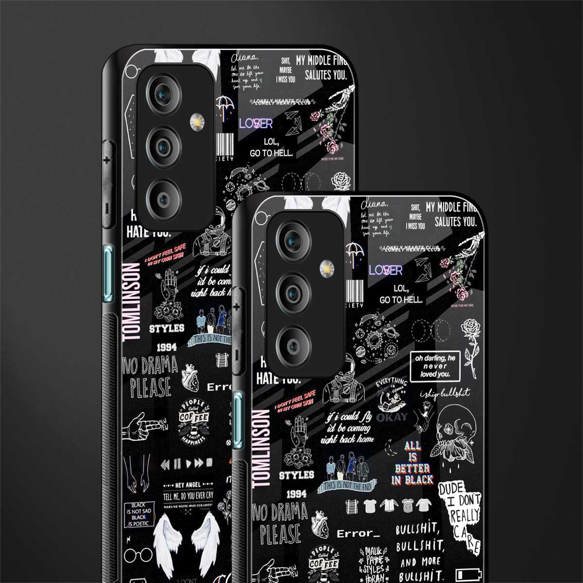 all is better in black back phone cover | glass case for samsung galaxy f23 5g