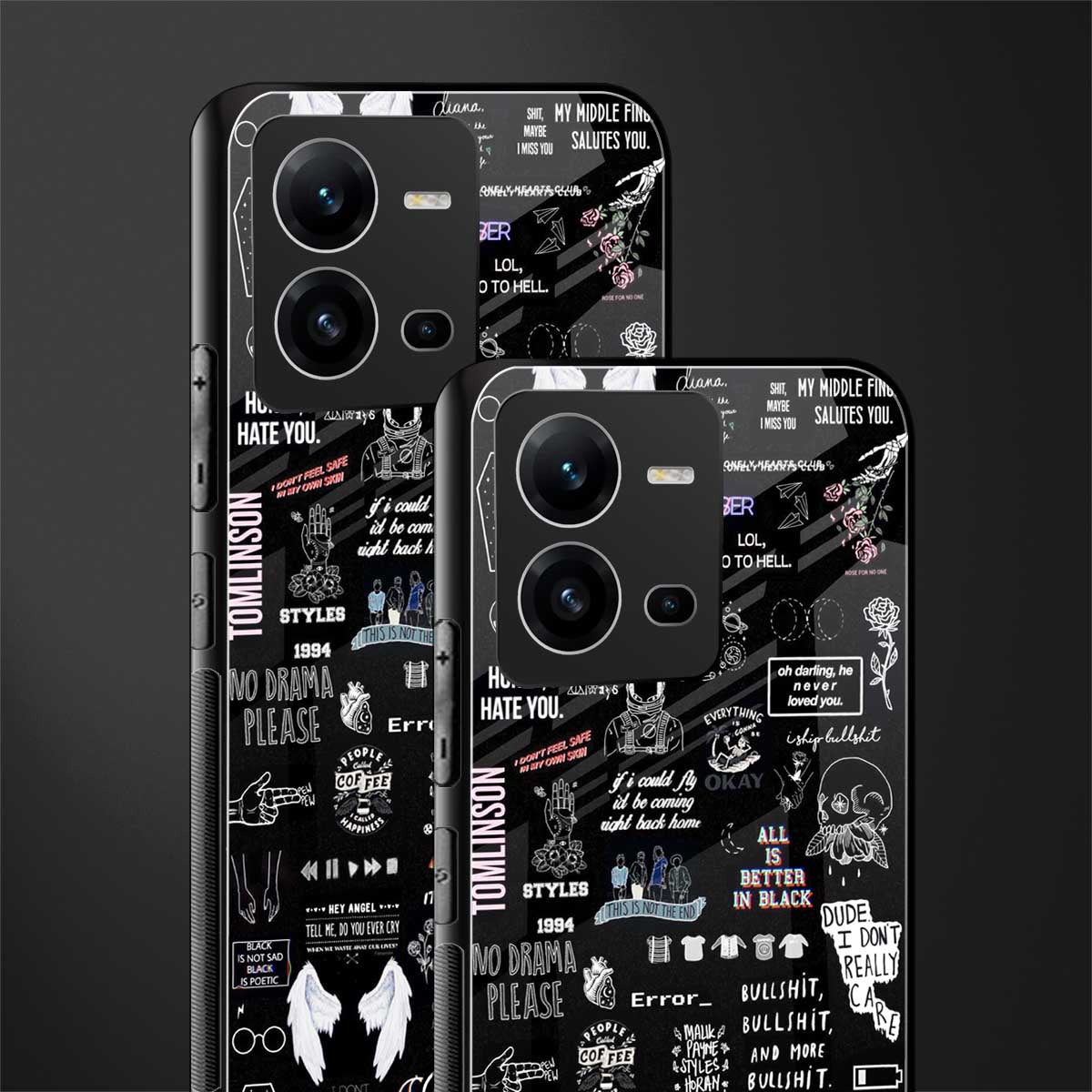 all is better in black back phone cover | glass case for vivo v25-5g