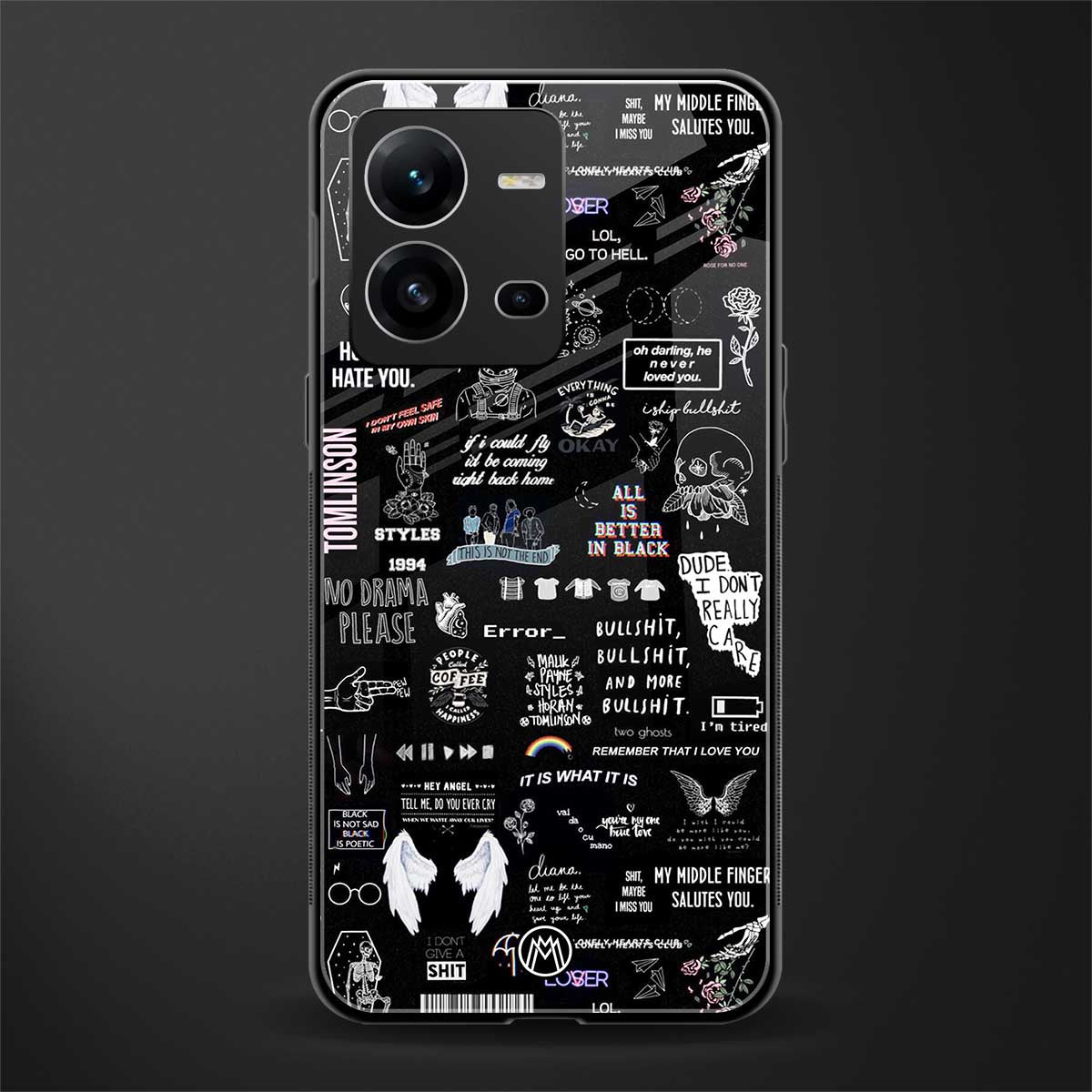 all is better in black back phone cover | glass case for vivo v25-5g