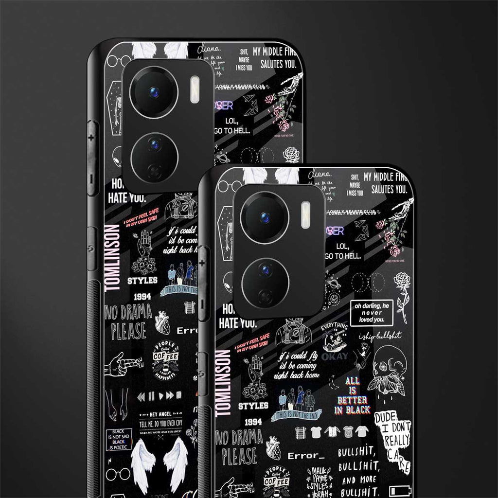 all is better in black back phone cover | glass case for vivo y16