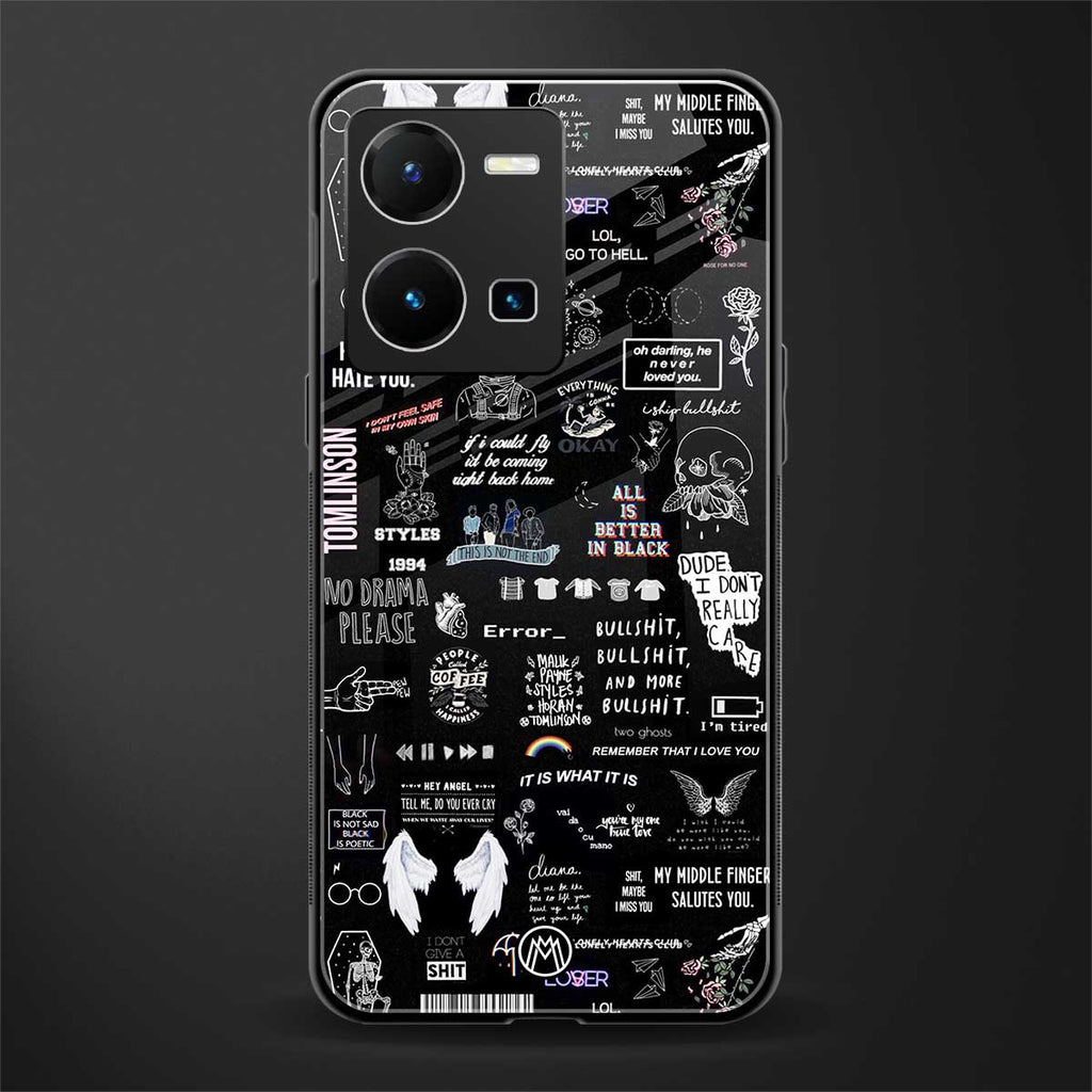 all is better in black back phone cover | glass case for vivo y35 4g