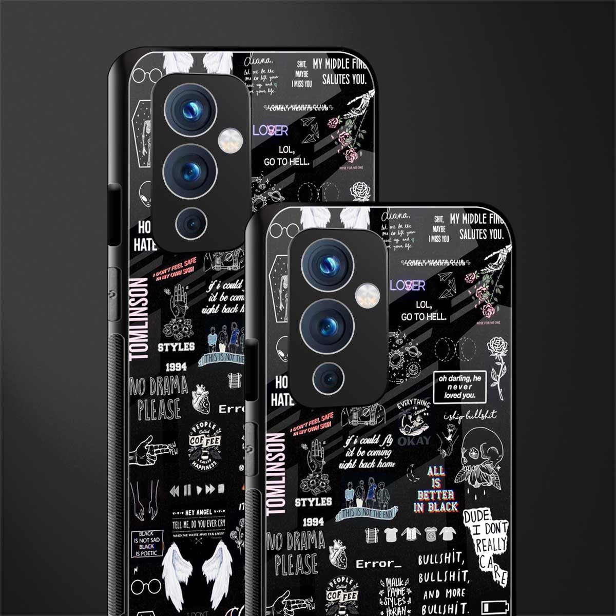 all is better in black back phone cover | glass case for oneplus 9