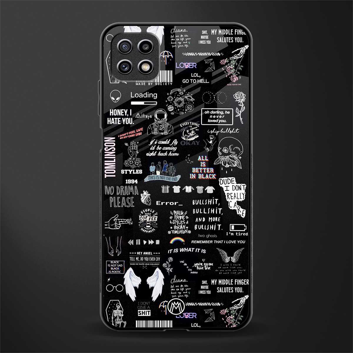 all is better in black back phone cover | glass case for samsung galaxy f42
