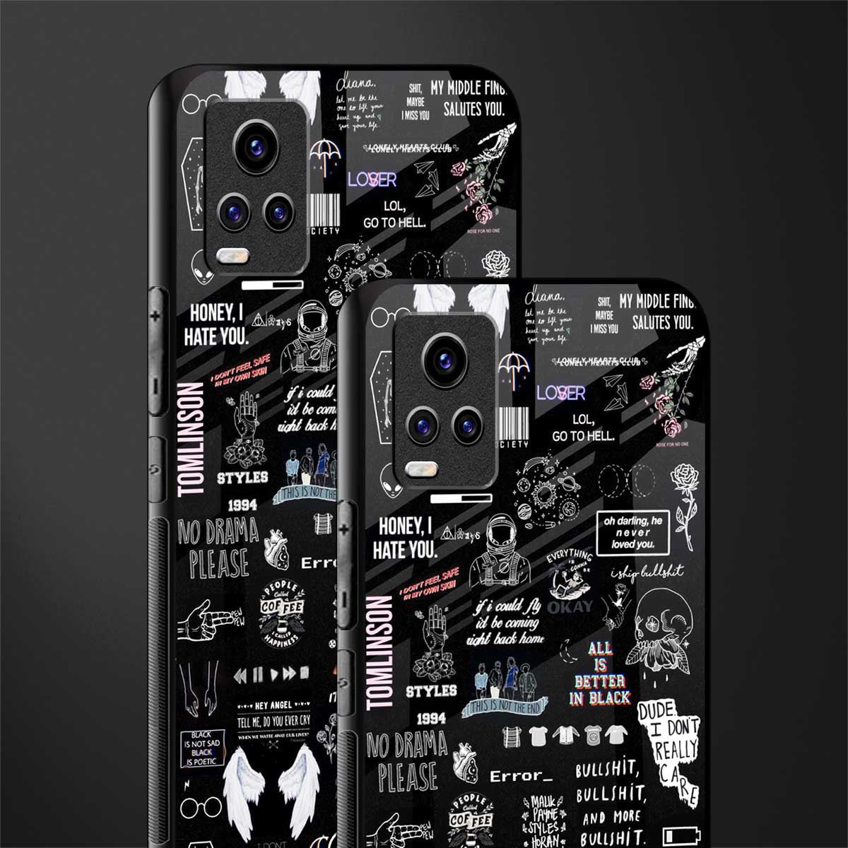all is better in black back phone cover | glass case for vivo v21e 4g