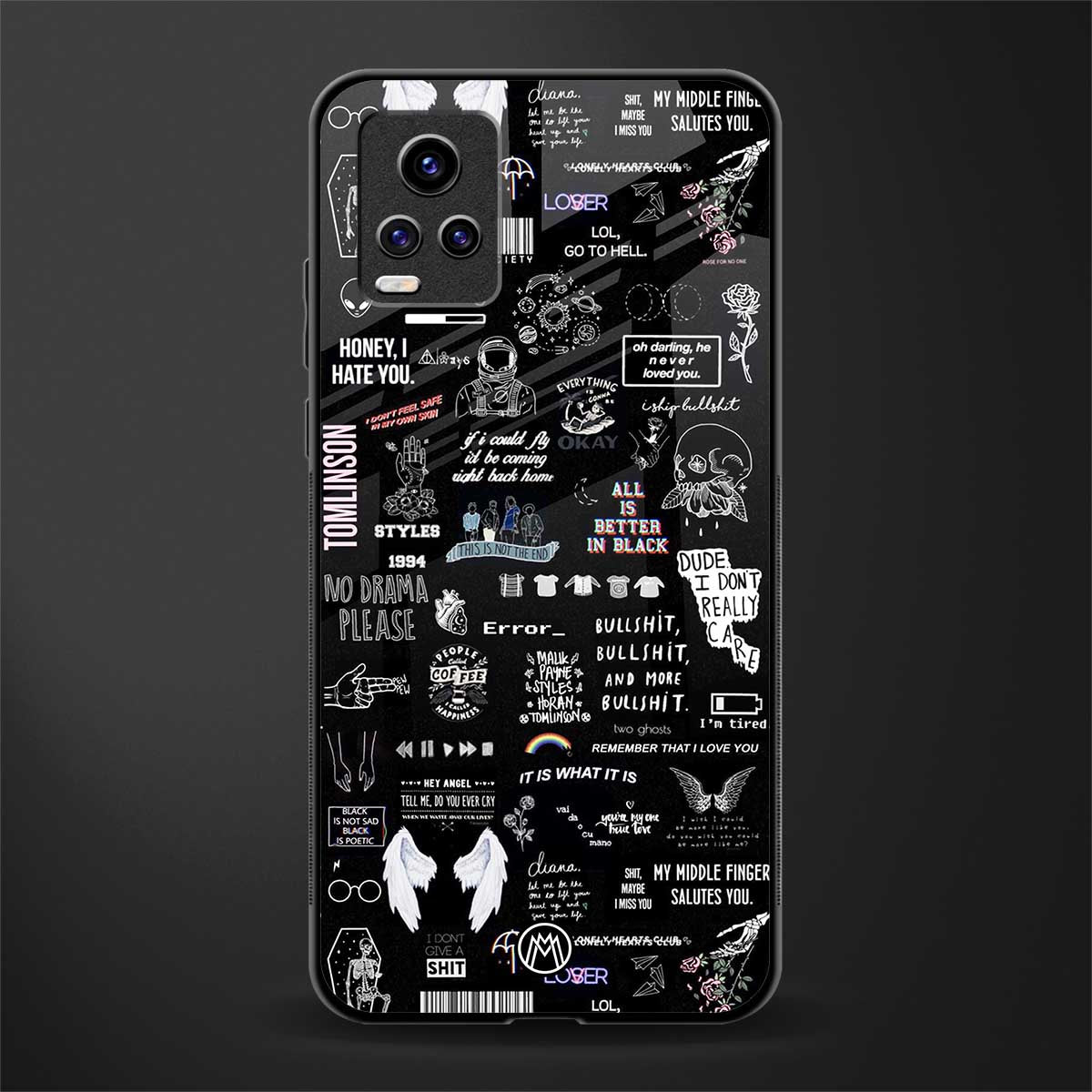 all is better in black back phone cover | glass case for vivo v21e 4g