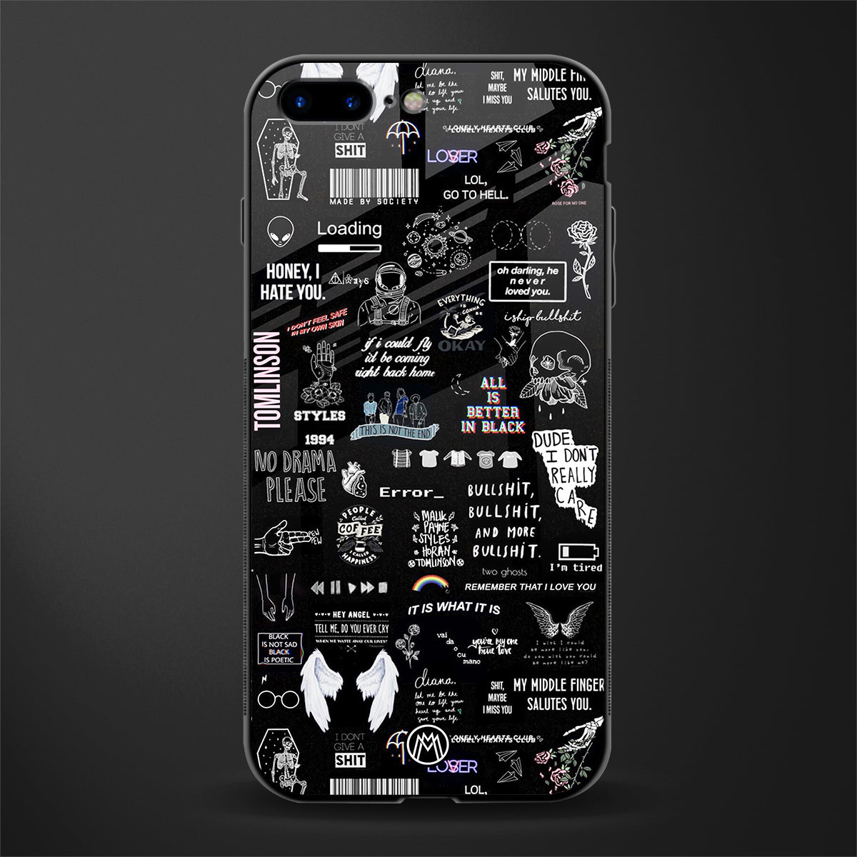 all is better in black glass case for iphone 8 plus image