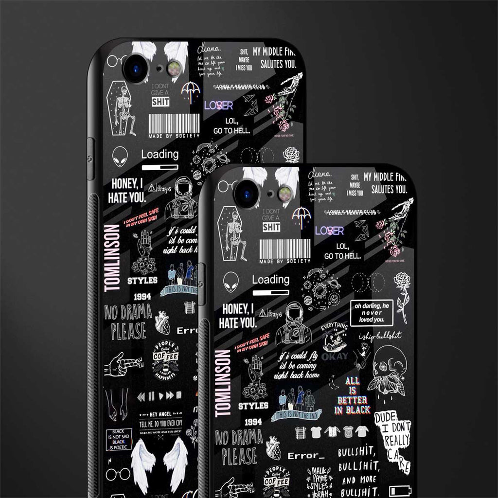 all is better in black glass case for iphone 7 image-2