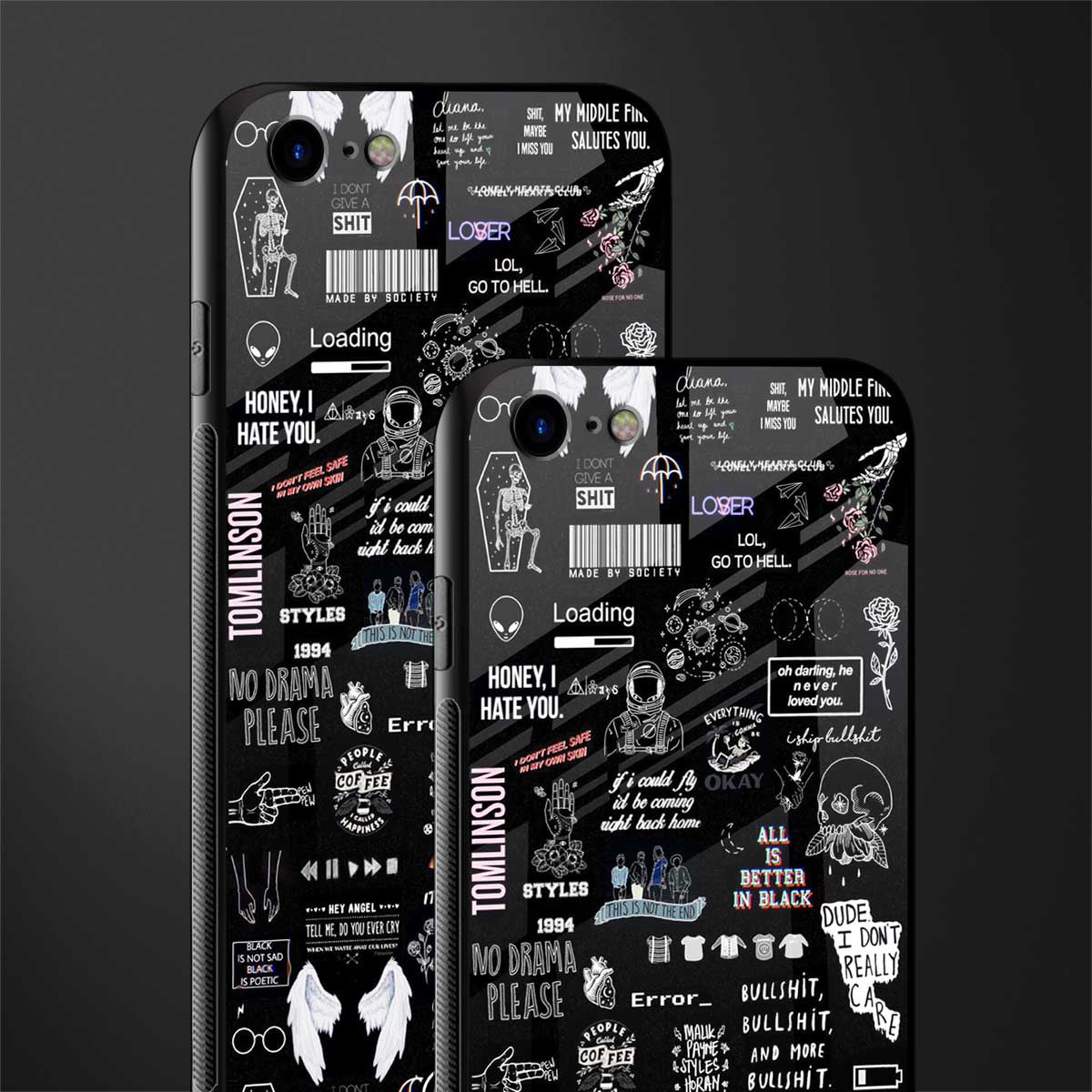all is better in black glass case for iphone se 2020 image-2
