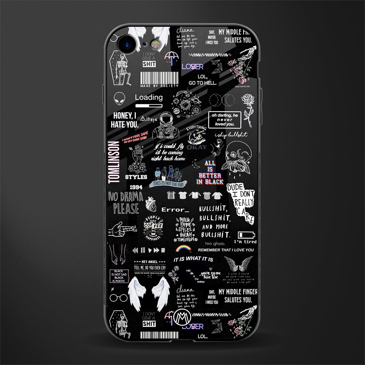 all is better in black glass case for iphone se 2020 image