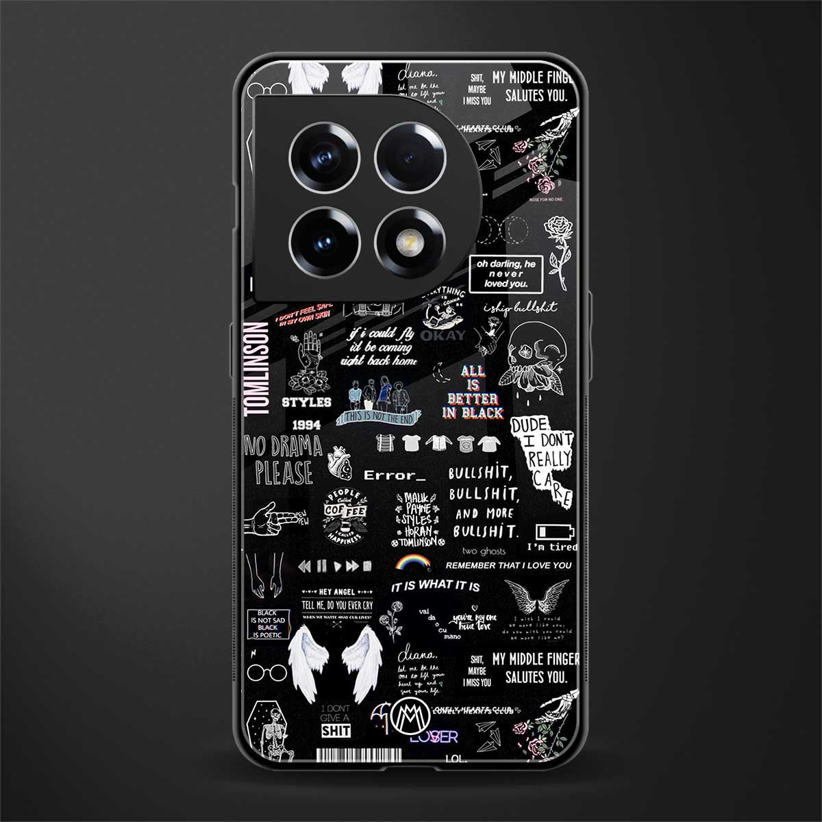all is better in black back phone cover | glass case for oneplus 11