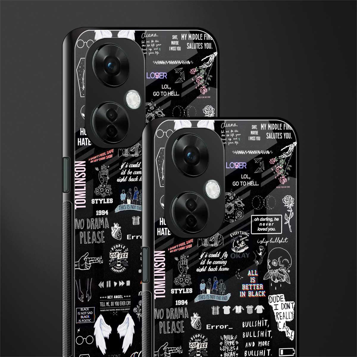 all is better in black back phone cover | glass case for oneplus nord ce 3 lite