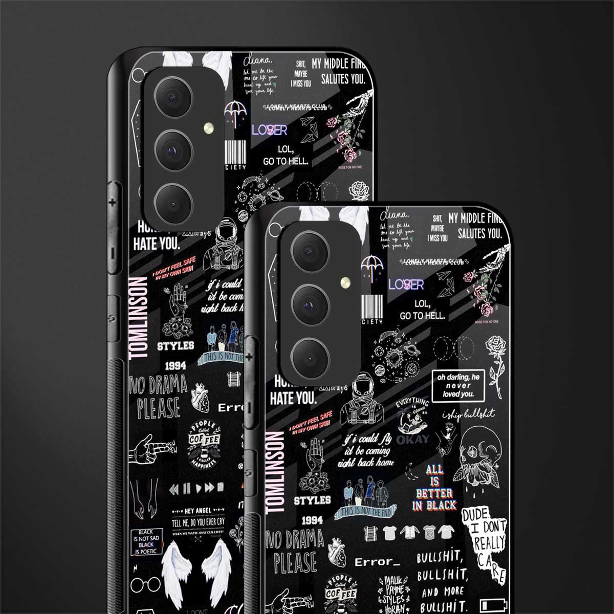 all is better in black back phone cover | glass case for samsung galaxy a54 5g