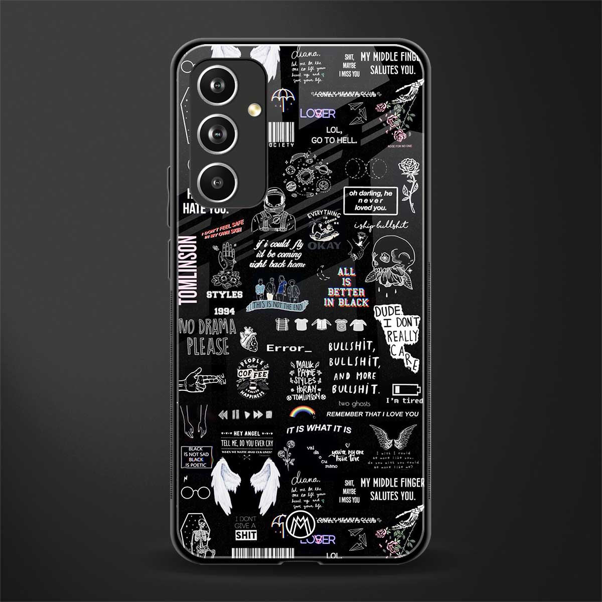 all is better in black back phone cover | glass case for samsung galaxy a54 5g