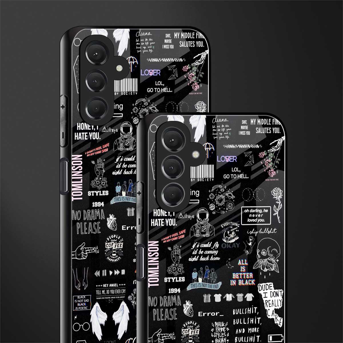 all is better in black back phone cover | glass case for samsun galaxy a24 4g