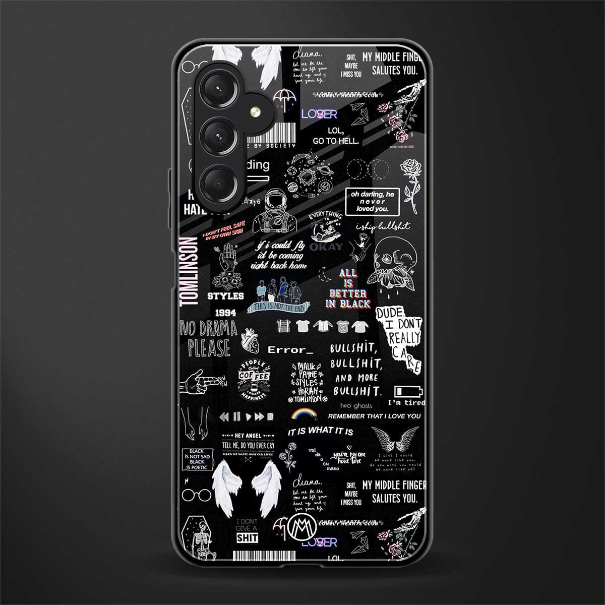 all is better in black back phone cover | glass case for samsun galaxy a24 4g