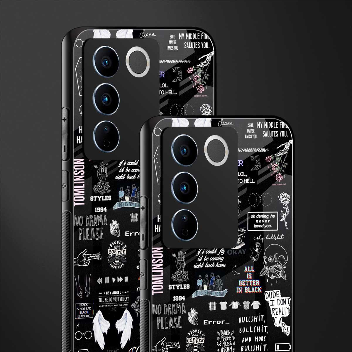 all is better in black back phone cover | glass case for vivo v27 pro 5g