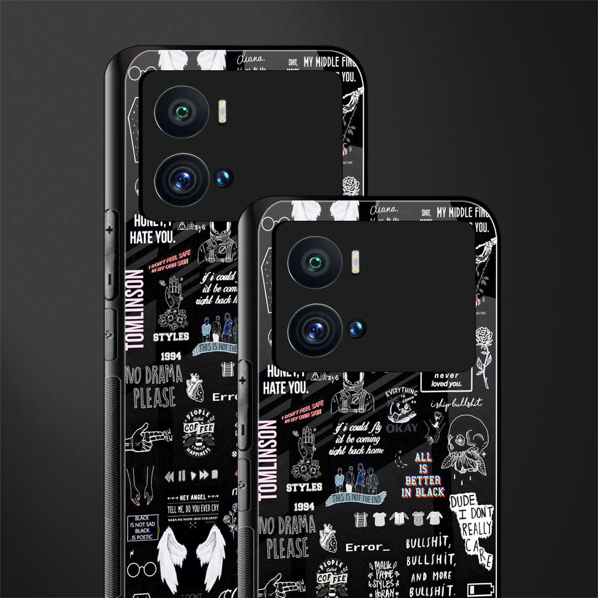 all is better in black back phone cover | glass case for iQOO 9 Pro
