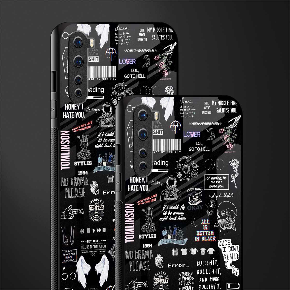 all is better in black glass case for oneplus nord ac2001 image-2