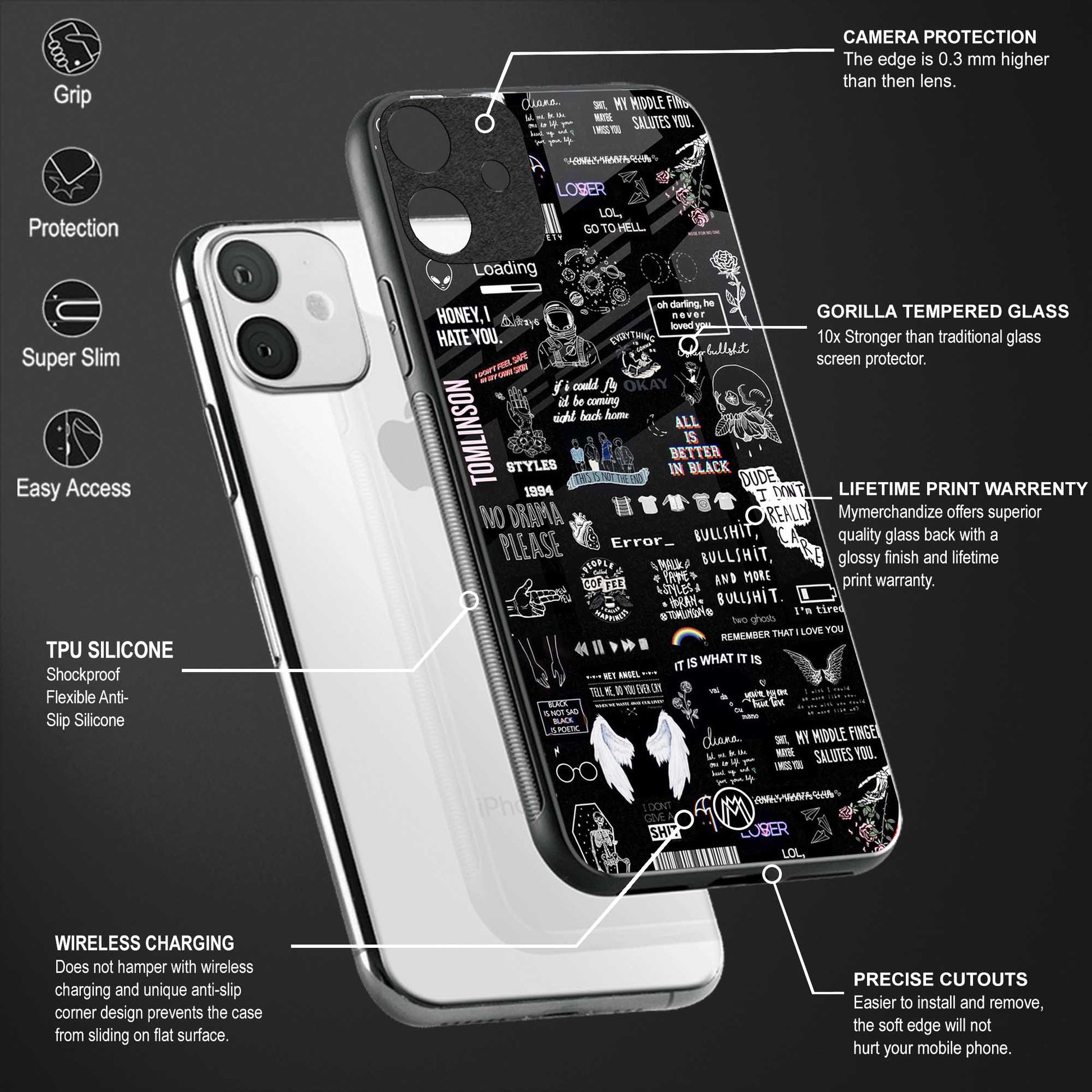 all is better in black glass case for vivo v20 pro image-4