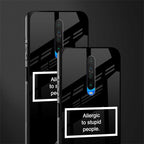 allergic to stupid people black glass case for poco x2 image-2