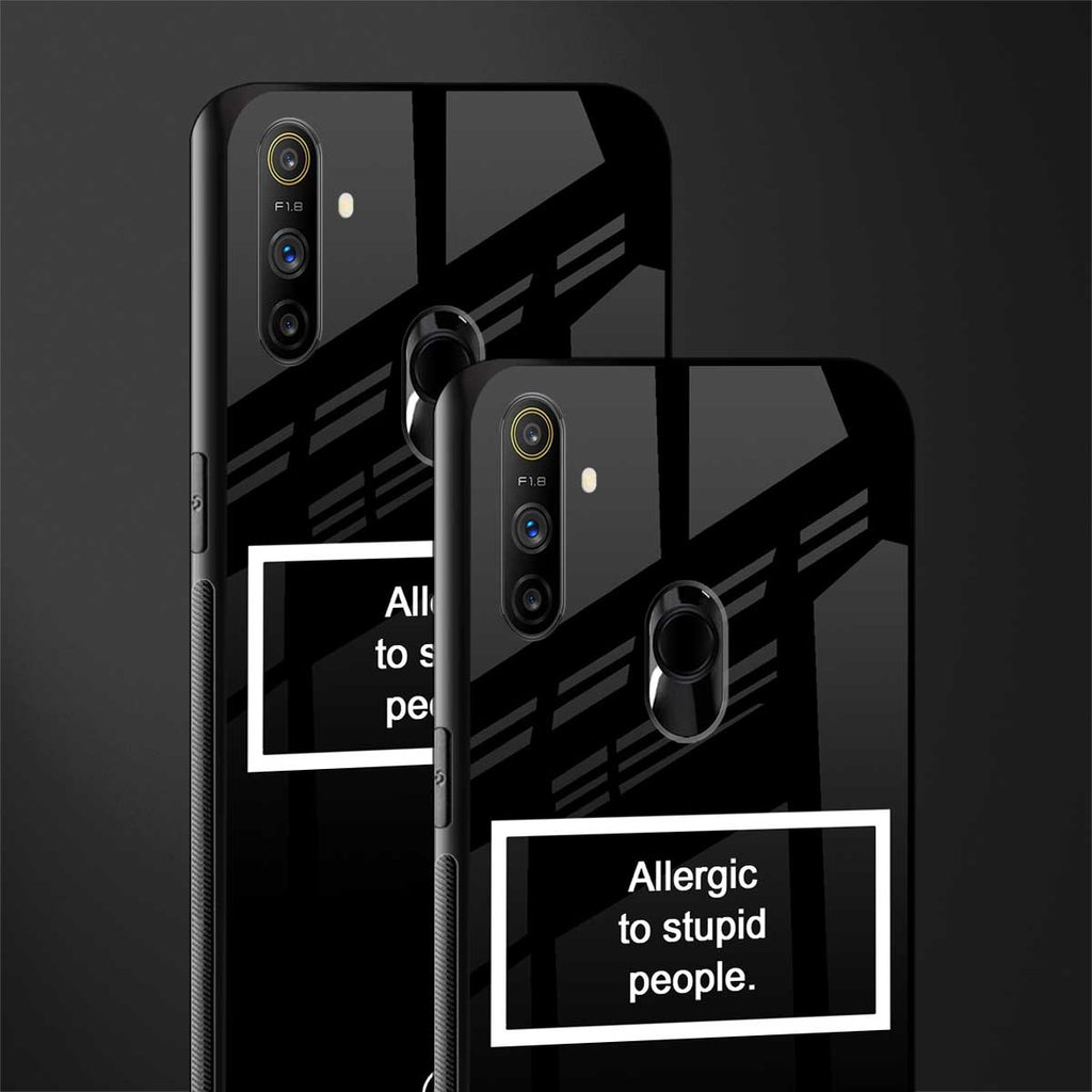 allergic to stupid people black glass case for realme narzo 10a image-2