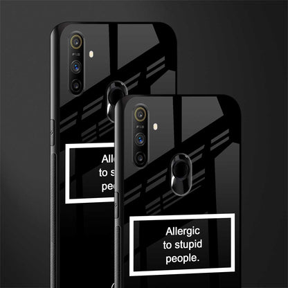 allergic to stupid people black glass case for realme narzo 20a image-2