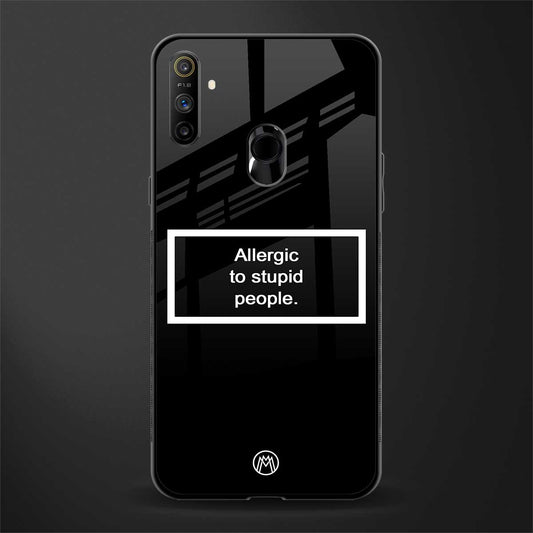 allergic to stupid people black glass case for realme narzo 20a image