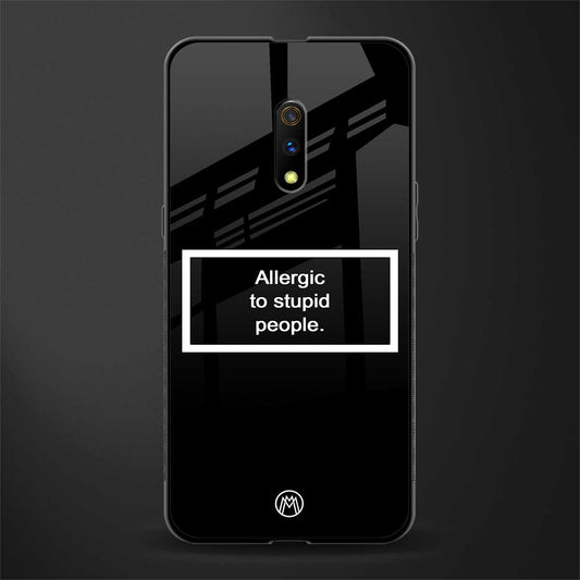 allergic to stupid people black glass case for oppo k3 image
