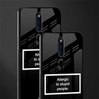 allergic to stupid people black glass case for oppo f11 pro image-2