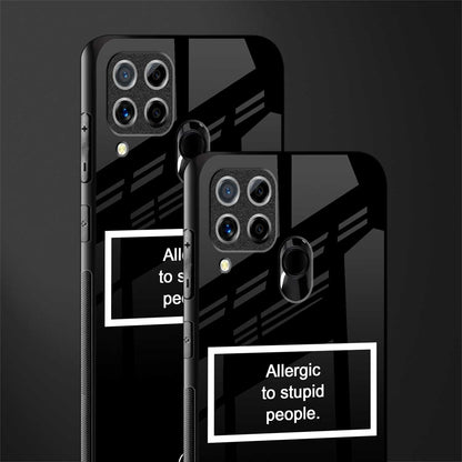 allergic to stupid people black glass case for realme c15 image-2
