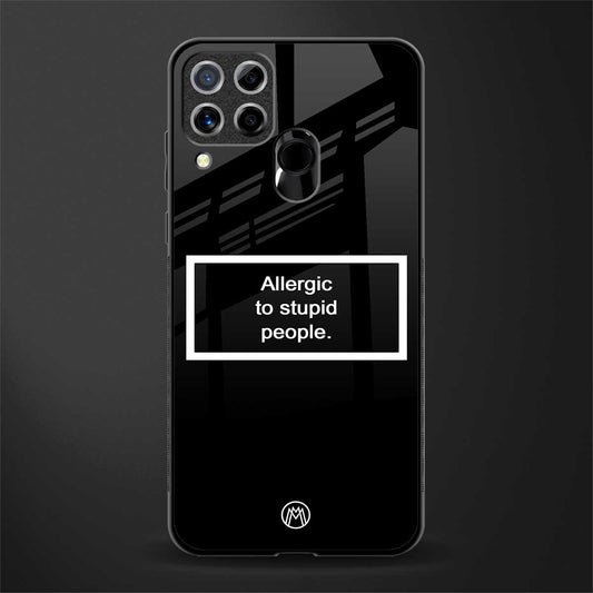 allergic to stupid people black glass case for realme c15 image