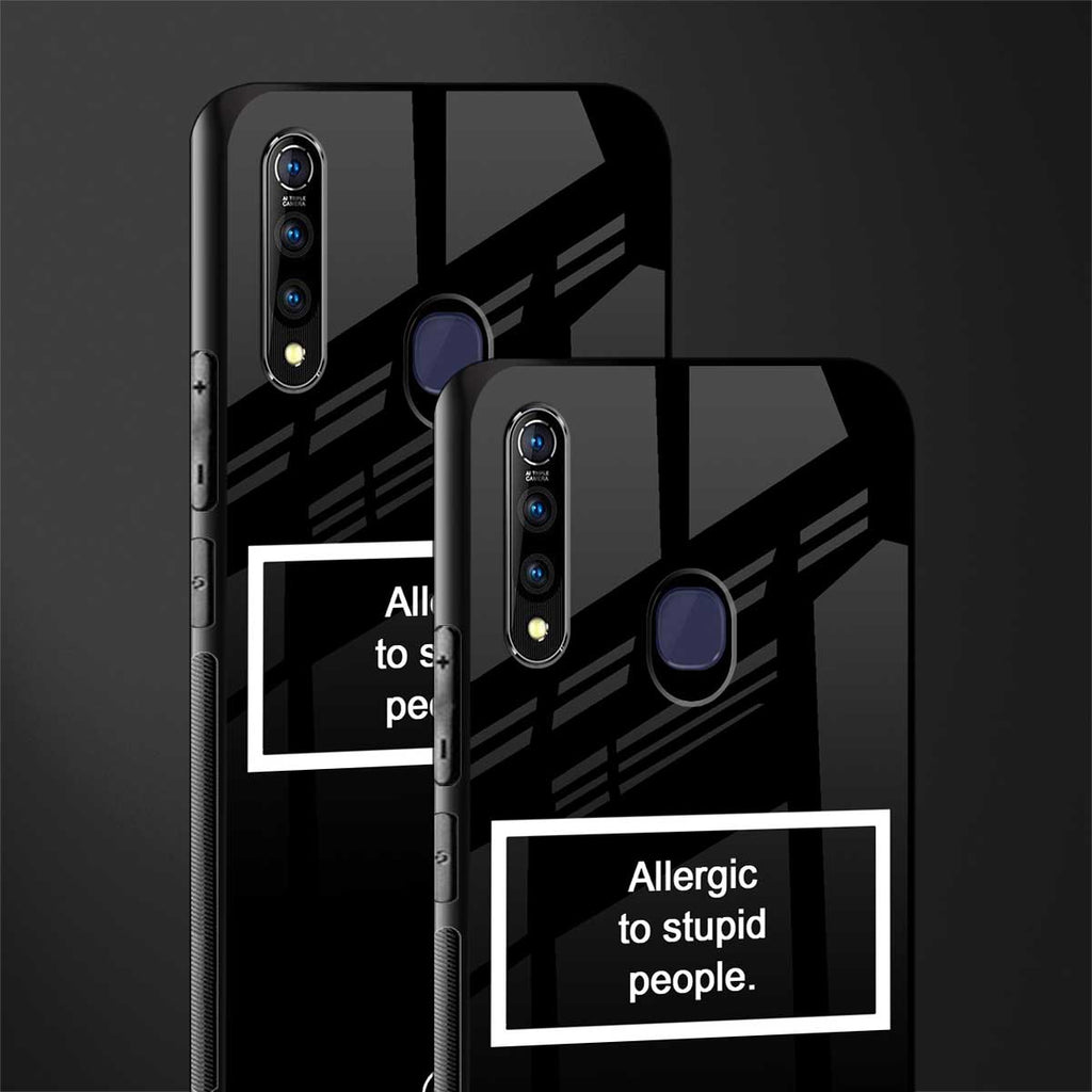 allergic to stupid people black glass case for vivo z1 pro image-2
